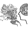 Concept image with man profile and maze brain Concept image with man profile and maze brain vector image