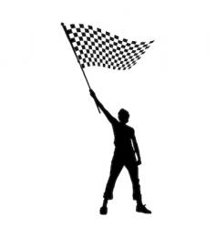 Man with checkered flag vector image