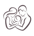 Happy family stylized symbol young parents and Happy family stylized symbol young parents and vector image