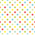 Pattern with colorful polka dots white background vector image