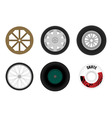 Set of different wheels vector image