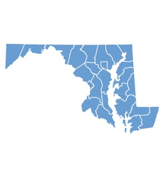 State map of Maryland by counties vector image