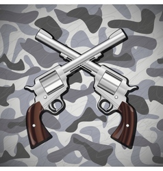 Crossed Revolvers vector image