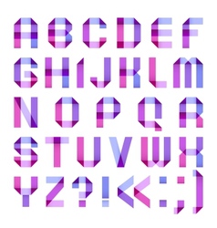 Spectral letters folded of paper ribbon-purple vector image