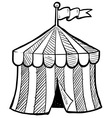 Doodle circus tent vector image