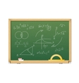 Green chalkboard with mathematics symbols for vector image