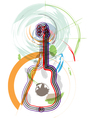 Abstract guitar vector image