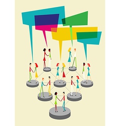 Social people balloon interaction vector image