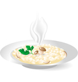 Rice with porcini mushrooms vector image
