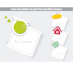 Set of speech bubbles white stickers vector image