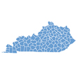 State Map of Kentucky by counties vector image