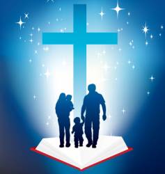 Bible light book family vector image