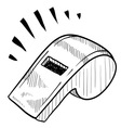 Doodle whistle coach vector image