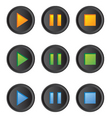 Music player buttons set vector image