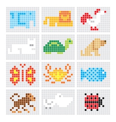 Set of sketch animals vector image
