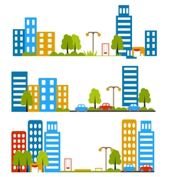 City street flat design housing neighborhood City street flat design housing neighborhood vector image
