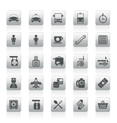 Travel and transportation icons vector image