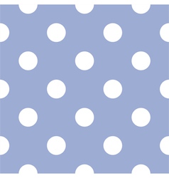 Seamless pattern white polka dots blue background vector image