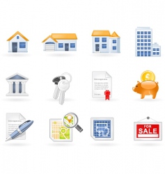 Real estate icon set vector image