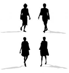 Women walking silhouettes vector image