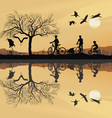 Family trip to bike vector image