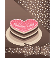 Heart cake with chocolate Heart cake with chocolate vector image