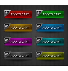 Glossy add to cart buttons set vector image