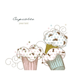 Cupcakes corner vector image