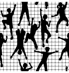 Climbing kids tile vector image