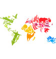 World map made of landmarks vector image