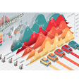 Isometric Infographic Set Elements with cars vector image