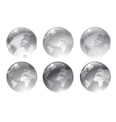 Gray globe icons vector image
