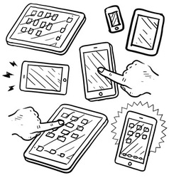 Doodle phone tablet touch vector image
