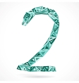 Geometric number two with triangles vector image