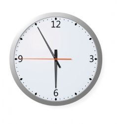 Vector clock on a wall vector image