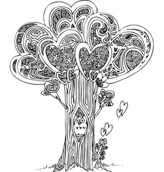 Black and white tree of love vector image
