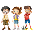 Boys and a girl vector image