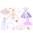 Paper Doll Ballerina vector image