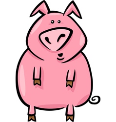 Cartoon of farm pig vector image