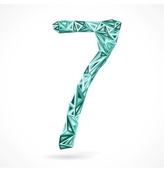Geometric number seven with triangles vector image