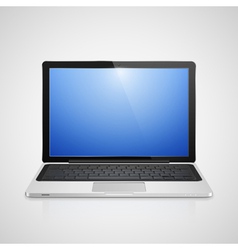 Pink laptop isolated on white Royalty Free Vector Image