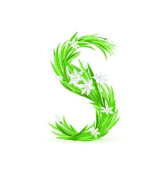 Spring flowers alphabet s vector image