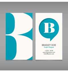 Business card template letter B vector image