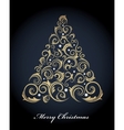 Vintage christmas tree with retro ornaments vector image