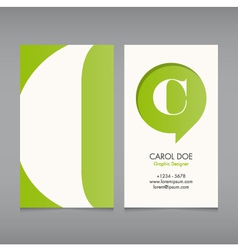 Business card template letter C vector image