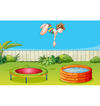 A girl playing trampoline vector image