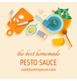 Traditional italian cuisine recipe of pesto souce Traditional italian cuisine recipe of pesto souce vector image