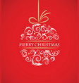 Vintage christmas ball with retro ornaments vector image
