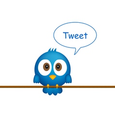 Blue bird sitting on rope vector image