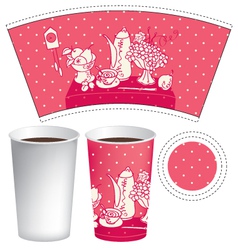 Paper cup of tea vector image
